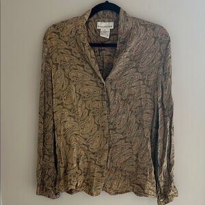 Evan Picone Paisley Silk Blouse